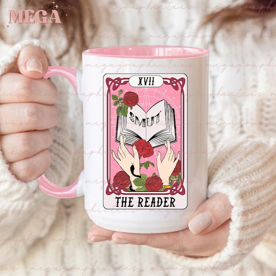 The Smut Reader Tarot Card Mug, Romance Book Lover Mug, Spicy Book Club Gifts, Gift for Smut Reader 001701