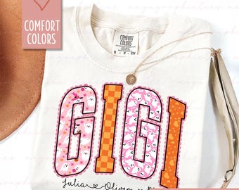 Gigi-Shirt, personalisiertes Gigi-Shirt, Halloween-Gigi-Shirt, individuelles Gigi-Shirt, Gigi-Shirt mit Kindernamen 004366