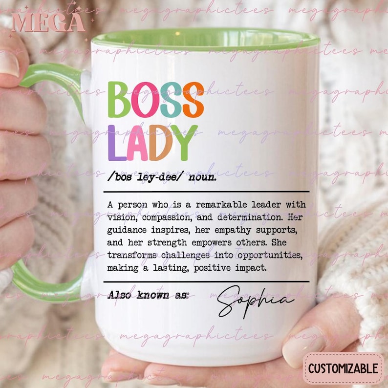 Personalized Boss Lady Gifts, Custom Boss Lady Mug, Custom Gift for Female Boss, Female Manager Gift Mug 002470 image 1