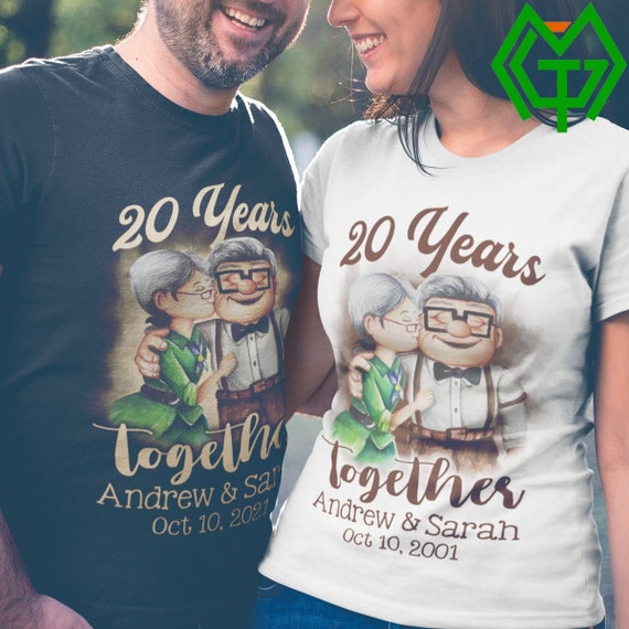 Custom Anniversary Matching Shirts Carl and Ellie 10 20 30 40