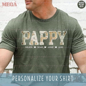 Pappy Shirt, personalisiertes Vintage Map Pappy Shirt, benutzerdefiniertes Opa Shirt, neues Opa Shirt 003098