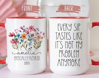 Custom Retirement Coffee Mug, Personalized Retirement Mug, Retirement 2025 Gift, Custom Retirement Gift For Boss Co Worker 005565