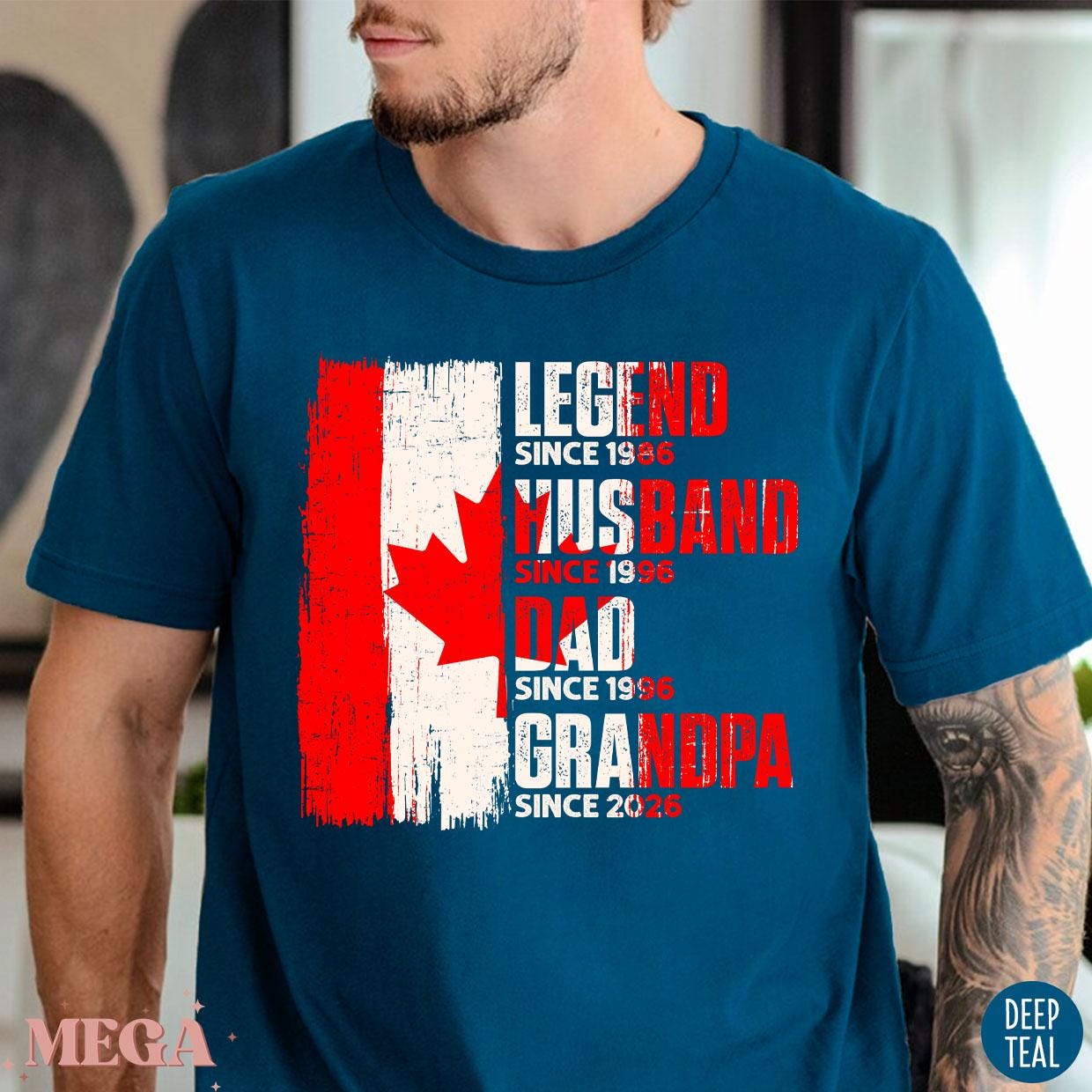 Canadian Grandpa Shirt, Canada Shirt Gift for Father, Personalized