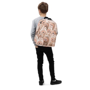 Labubu Collage Rucksack: Kawaii Hase Monster Kunst Tasche