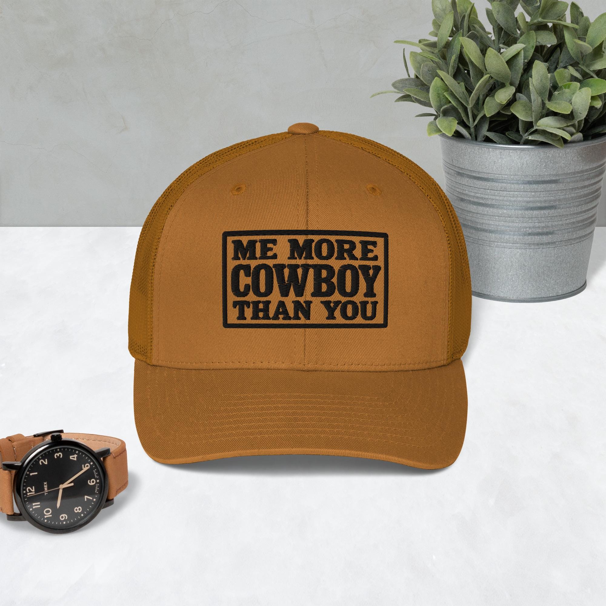 Me More Cowboy Than You Trucker Hat – Funny Western Mesh Cap