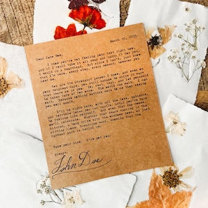 Carta mecanografiada personalizada: una nota atenta para que alguien sepa que te importa