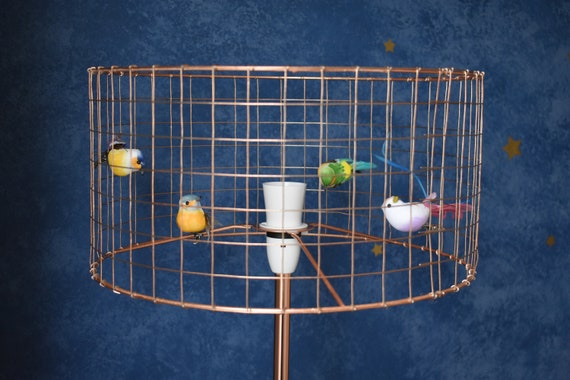 Half Size Bronze Birdcage Lampshade Bird Ceiling Light Fitting Living Room Hall Bedroom Lamp Rose Gold Bronze Brass Bohemian Pendant