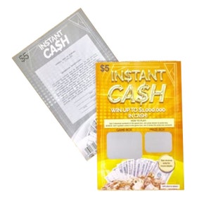 Sticker for Sale avec l'œuvre « Billet de loterie à gratter BIG WIN (faux)  » de l'artiste tristinrose