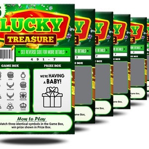 6 or 12 PACK - Pregnancy Announcement Lottery Scratch-Off Tickets - For Baby Announcement to Husband, Grandparents, Family and Friends!