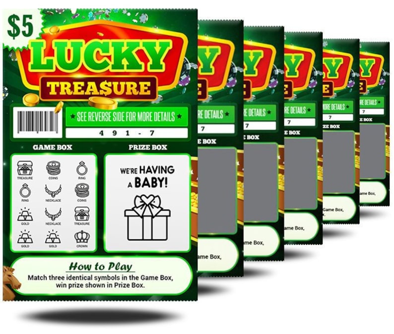 6 or 12 PACK Pregnancy Announcement Lottery Scratch-off