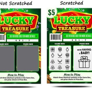 6 or 12 PACK Pregnancy Announcement Lottery Scratch-Off Tickets For Baby Announcement to Husband, Grandparents, Family and Friends image 2
