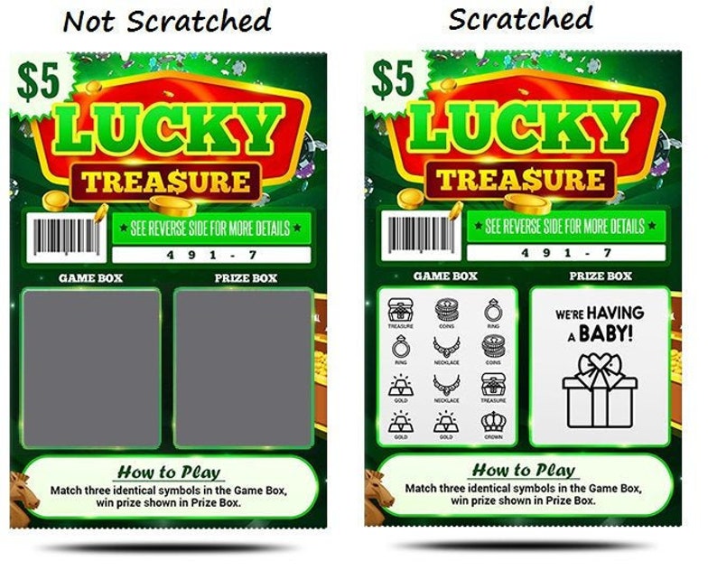 6 or 12 PACK Pregnancy Announcement Lottery Scratch-Off Tickets For Baby Announcement to Husband, Grandparents, Family and Friends image 2