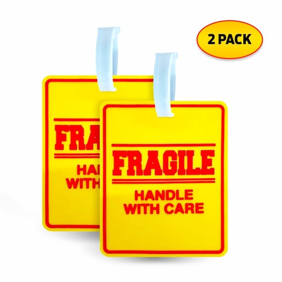 handle with care luggage tag