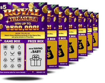 7 or 14 PACK - Pregnancy Announcement Lottery Scratch-Off Tickets - For Baby Announcement to Husband, Grandparents, Family and Friends!