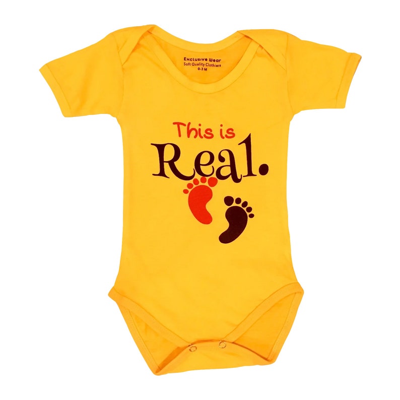Bright Yellow Color and Soft 100/% Cotton Pregnancy Announcement Baby One-Piece Bodysuit Great Pregnancy Reveal