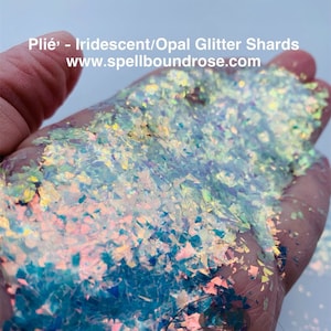 Opal Color Shift Glitter Shards, White Opal Glitter, Glitter flakes, Shard Glitter, "Plie”, Solvent Resistant, 1oz by weight