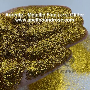 Polyester Metallic Gold Fine Glitter (.015), Metallic Gold Glitter, &quot;Aureate&quot; , Solvent Resistant, 2oz by weight