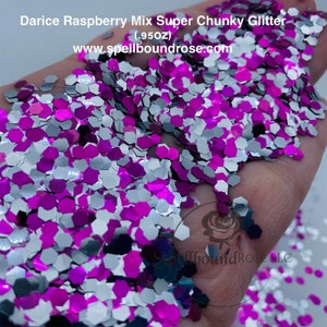 Darice Raspberry Mix Super Chunky Glitter, Darice Chunky Glitter, 0.950z/27gm, Raspberry glitter, Comparar con Recolecciones