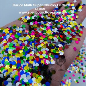 Darice Multi Super Chunky Glitter, Darice Chunky Glitter, 0.950z/27gm, Darice Multi glitter, Comparar con Recolecciones