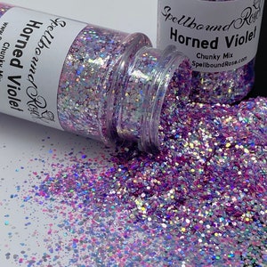 Horned Violet || Opal Mini Chunky Mix Glitter Polyester, Chunky Mix Glitter, Solvent Resistant, 2oz by weight