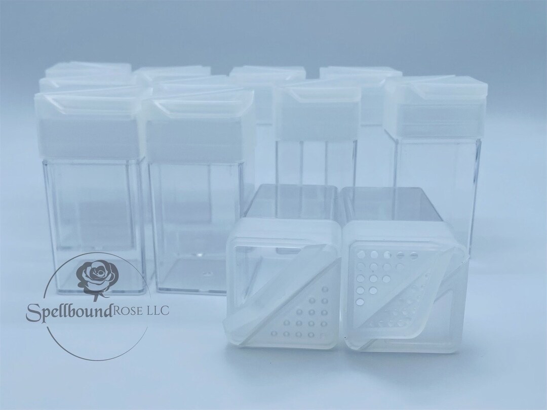 Empty Square Shakers, 1.5oz Square Shakers Pack of 12 Empty Glitter Shakers, Square Glitter