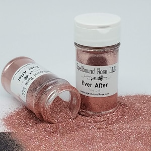 Polyester Rose Gold Fine Glitter (.015), Metallic Rose Gold Glitter, &quot;Ever After&quot;, Solvent Resistant, 2oz by weight