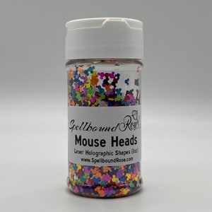 Mouse Glitter,  Laser Holographic Mouse Glitter, Multi-color mouse glitter,  mouse Confetti, Solvent Resistant Glitter, 1oz by weight