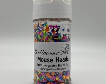 Mouse Glitter,  Laser Holographic Mouse Glitter, Multi-color mouse glitter,  mouse Confetti, Solvent Resistant Glitter, 1oz by weight