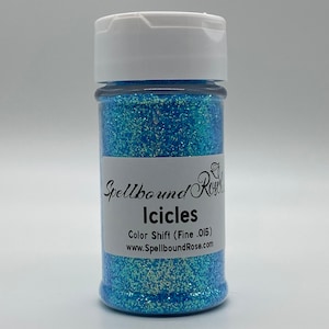 Color Shift Fine Glitter (.015), Light Blue, &quot;Icicles&quot; Solvent Resistant, 2oz by weight
