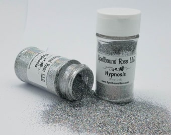 Hypnosis || Polyester Silver Holographic Fine Glitter (.015), Light Gray Holographic Glitter, Solvent Resistant, 2oz by weight