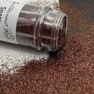 Brilho fino holográfico marrom escuro (0,015), brilho holográfico marrom escuro, “Pardal”, brilho resistente a solventes, 2 onças por peso