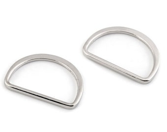 D-Ring 30mm, Silber  flach