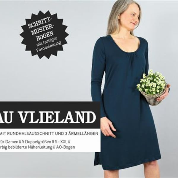 262 Papierschnittmuster Schnittreif Damen Kleid  Frau Vlieland