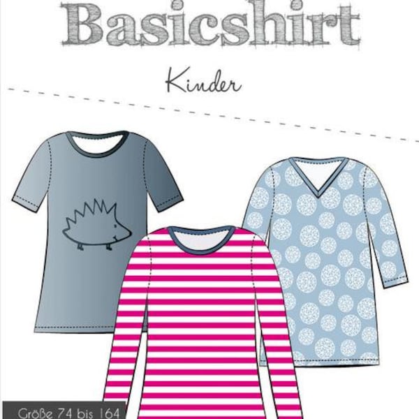 12,90 EUR/Stk. 79 Papierschnittmuster Fadenkäfer Kinder Basicshirt