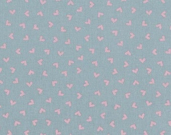 24,90 EUR/m A.U Maison Wachstuch Oilcloth Hearts Dusty Blue