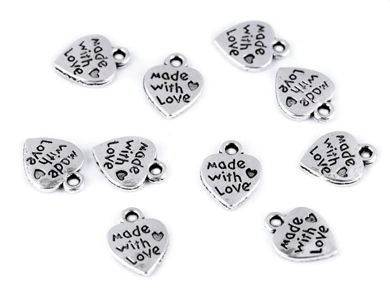 0,50 EUR/Stk. Anhänger Charms Made With Love Bild 1