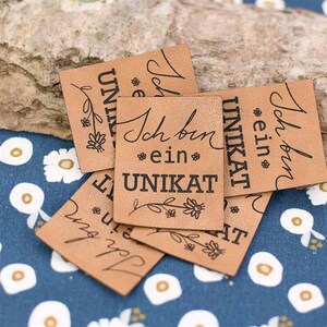 Label Aufnäher Kunstleder Ich bin ein Unikat