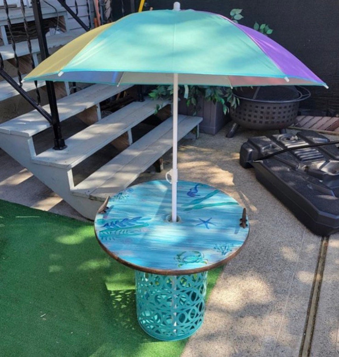 Umbrella Hole Lazy Susan Etsy