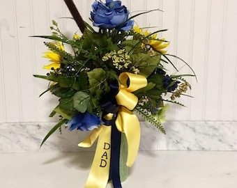Cemetery Vase Flowers, Memorial Flowers, Grave Decoration for Headstone Vases, Side Vase Flowers for Grave