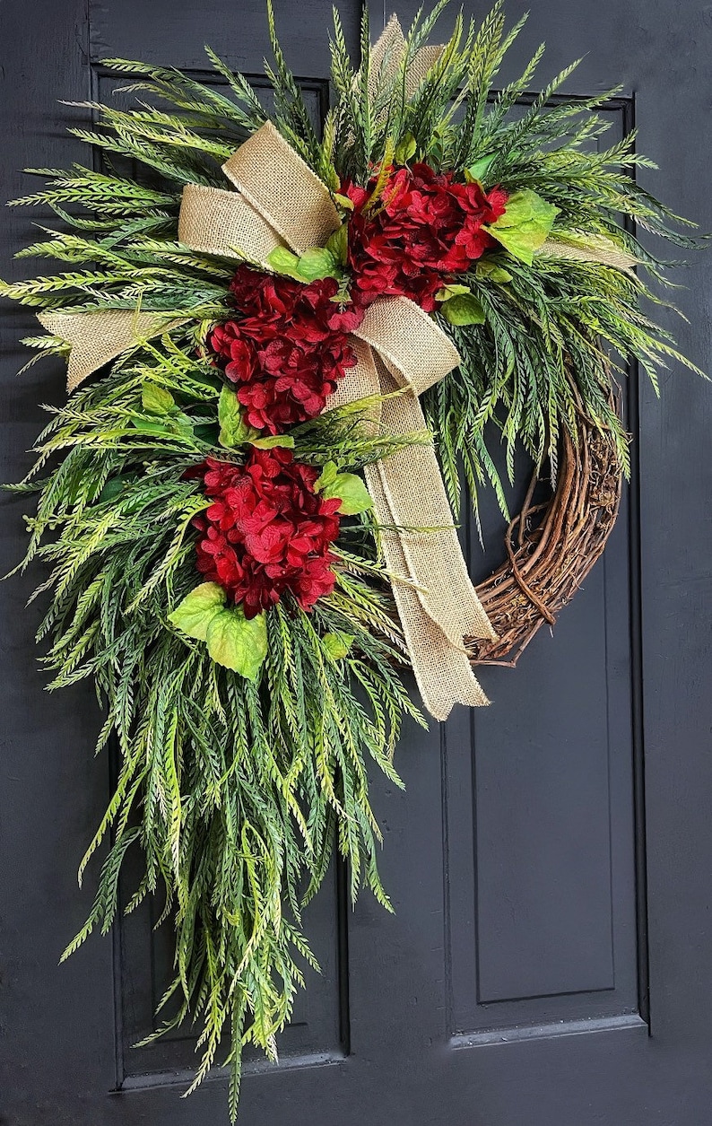 Year Round Wreath Everyday Wreaths Hydrangea Wreath Front Etsy