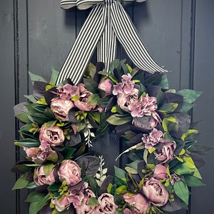 Front Door Wreaths, Spring Wreath, Peony Wreaths, Grapevine Wreath, Country, Shabby Chic, Home Decor, Housewarming Gifts, For Her image 7