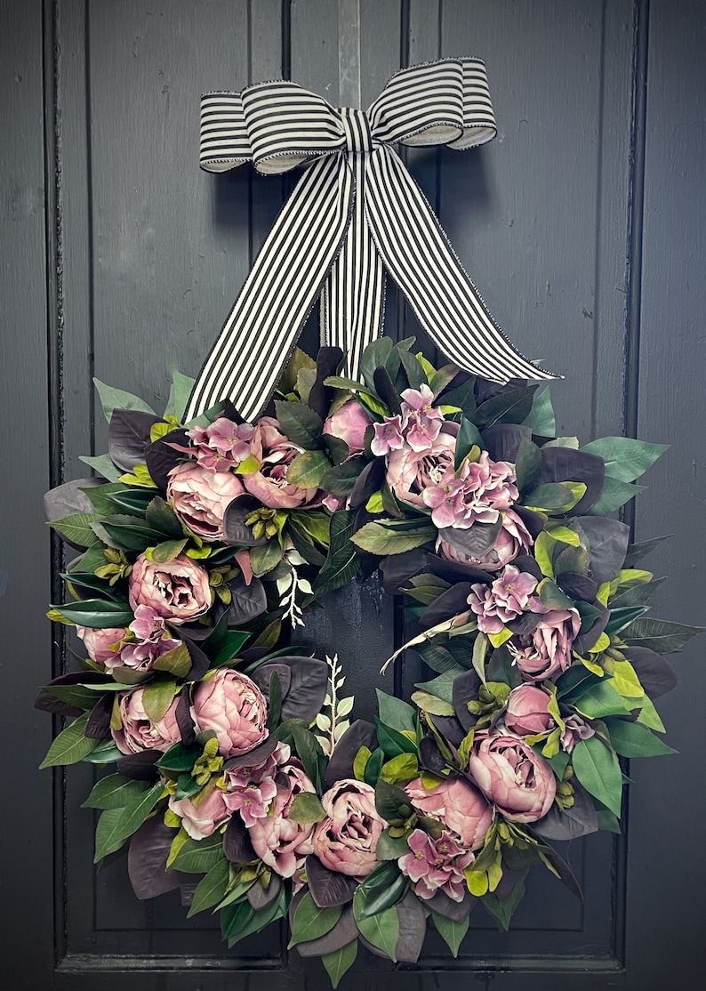 Front Door Wreaths, Spring Wreath, Peony Wreaths, Grapevine Wreath, Country, Shabby Chic, Home Decor, Housewarming Gifts, For Her image 7