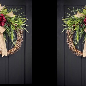 Christmas Wreaths for double doors, Chic Decor, Hydrangea Wreath, Front Door Wreaths, Farmhouse Decor, Housewarming Gift, Unique, Home Decor