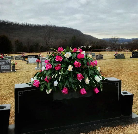 Headstone Saddle Cemetery Flowers Grave Decorations Etsy