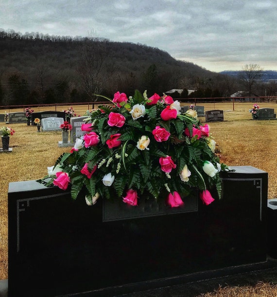 Headstone Saddle Cemetery Flowers Grave Decorations Etsy