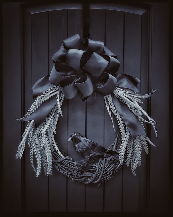 Halloween Wreath, Gothic Home Decor, Wall Decoration, Black Home ...