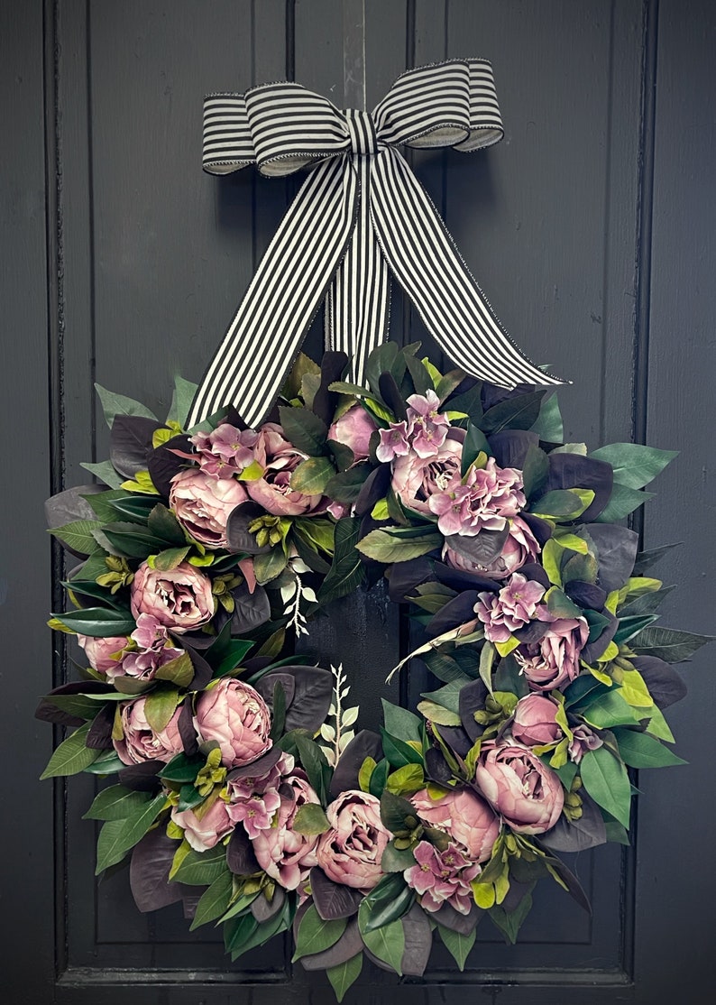 Front Door Wreaths, Spring Wreath, Peony Wreaths, Grapevine Wreath, Country, Shabby Chic, Home Decor, Housewarming Gifts, For Her image 4