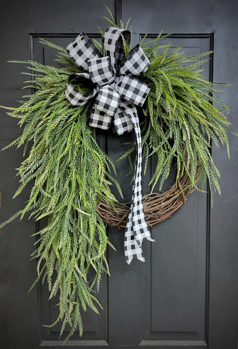 Spring Wreaths, Front Door Wreath, Farmhouse Wreath, Greenery, Country, Minimalist Housewarming Gift, New Home, Easter, Mothers Day, Gifts image 2