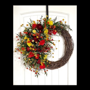 Summer Wreath, Farmhouse Decor, Front Door Wreaths, Farmhouse Wreath, Natural, Gift Idea, For Mom, Housewarming
