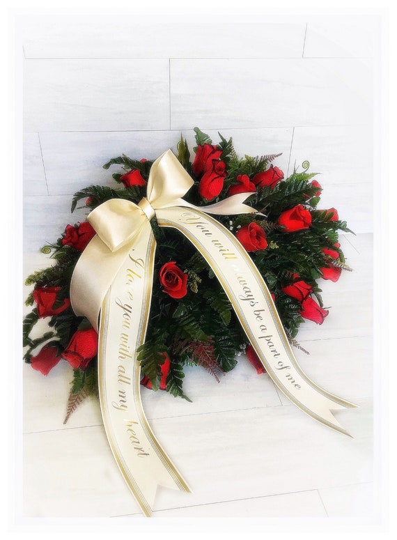 Cemetery Flowers Headstone Saddle Grave Decoration Etsy